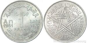 R7935 Morocco 1 Franc Mohammed V AH 1370 1951 A Paris -> Make offer