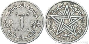 R7938 Morocco 1 Franc Mohammed V AH 1370 1951 A Paris -> Make offer