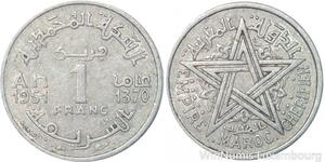 R7941 Morocco 1 Franc Mohammed V AH 1370 1951 A Paris -> Make offer