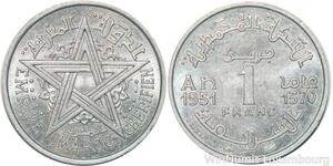R7942 Morocco 1 Franc Mohammed V AH 1370 1951 A Paris AU -> Make offer