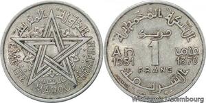 R7954 Morocco 1 Franc Mohammed V AH 1370 1951 A Paris -> Make offer