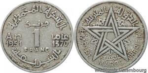 R7958 Morocco 1 Franc Mohammed V AH 1370 1951 A Paris -> Make offer