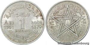 R7960 Morocco 1 Franc Mohammed V AH 1370 1951 A Paris -> Make offer