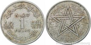 R7964 Morocco 1 Franc Mohammed V AH 1370 1951 A Paris -> Make offer