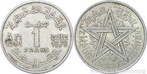 R7967 Morocco 1 Franc Mohammed V AH 1370 1951 A Paris -> Make offer