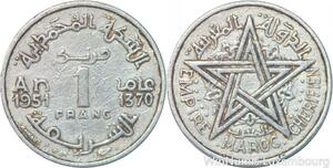 R7969 Morocco 1 Franc Mohammed V AH 1370 1951 A Paris -> Make offer