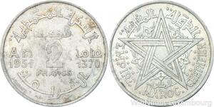 R7982 Morocco 2 Francs Mohammed V AH 1370 1951 A Paris -> Make offer
