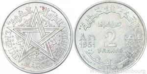 R7983 Morocco 2 Francs Mohammed V AH 1370 1951 A Paris -> Make offer