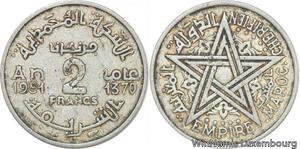 R7987 Morocco 2 Francs Mohammed V AH 1370 1951 A Paris -> Make offer