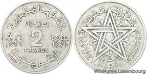 R7990 Morocco 2 Francs Mohammed V AH 1370 1951 A Paris -> Make offer
