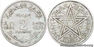 R7991 Morocco 2 Francs Mohammed V AH 1370 1951 A Paris -> Make offer