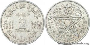 R7992 Morocco 2 Francs Mohammed V AH 1370 1951 A Paris -> Make offer