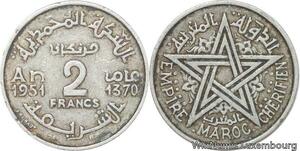 R7993 Morocco 2 Francs Mohammed V AH 1370 1951 A Paris -> Make offer