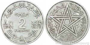 R7994 Morocco 2 Francs Mohammed V AH 1370 1951 A Paris -> Make offer
