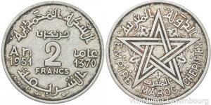 R7995 Morocco 2 Francs Mohammed V AH 1370 1951 A Paris -> Make offer