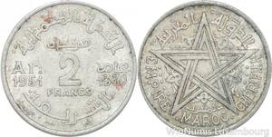 R7998 Morocco 2 Francs Mohammed V AH 1370 1951 A Paris -> Make offer