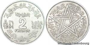 R8013 Morocco 2 Francs Mohammed V AH 1370 1951 A Paris AU -> Make offer
