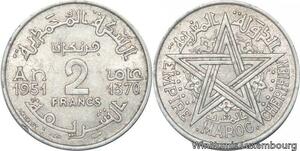 R8015 Morocco 2 Francs Mohammed V AH 1370 1951 A Paris AU -> Make offer