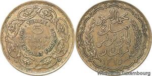 R8024 Tunisie 5 Francs Muhammad VIII AH 1365 1946 -> Make offer