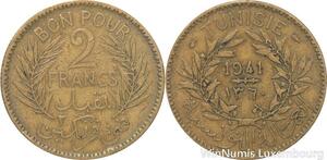 R8072 Tunisia 2 Francs AH 1360 1941 A Paris -> Make offer