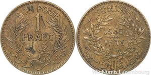 R8211 Tunisia 1 Franc AH 1364 1945 -> Make offer