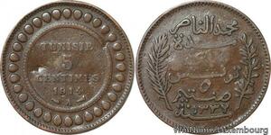 R8246 Tunisia 5 Centimes Muhammad al-Nasir Bey AH 1332 1914 A Paris > Make offer