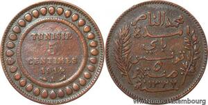 R8247 Tunisia 5 Centimes Muhammad al-Nasir Bey AH 1332 1914 A Paris > Make offer