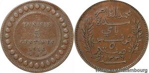 R8252 Tunisia 5 Centimes Muhammad al-Nasir Bey AH 1334 1916 A Paris > Make offer