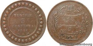 R8257 Tunisia 5 Centimes Muhammad al-Nasir Bey AH 1334 1916 A Paris > Make offer