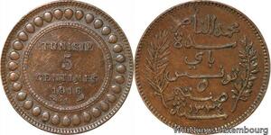 R8259 Tunisia 5 Centimes Muhammad al-Nasir Bey AH 1334 1916 A Paris AU >M Offer