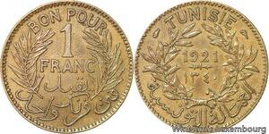 R8295 Tunisia Bon pour 1 Franc AH 1340 1921 A Paris -> Make offer