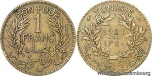 R8299 Tunisia Bon pour 1 Franc AH 1340 1921 A Paris -> Make offer