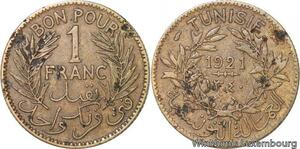 R8303 Tunisia Bon pour 1 Franc AH 1340 1921 A Paris -> Make offer