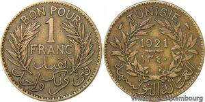 R8305 Tunisia Bon pour 1 Franc AH 1340 1921 A Paris -> Make offer
