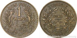 R8320 Tunisia Bon pour 1 Franc AH 1345 1926 A Paris -> Make offer