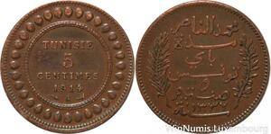R8329 Tunisia 5 Centimes Muhammad al-Nasir Bey AH 1332 1914 A Paris > Make offer