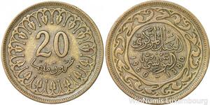 R8365 Tunisia 20 Millim AH 1380 1960 -> Make offer