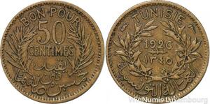 R8391 Tunisia Bon pour 50 Centimes AH 1345 1926 A Paris -> Make offer