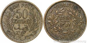 R8398 Tunisia Bon pour 50 Centimes AH 1352 1933 A Paris -> Make offer