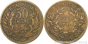 R8399 Tunisia Bon pour 50 Centimes AH 1340 1921 A Paris -> Make offer