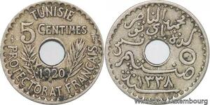 R8401 Tunisia 5 Centimes Muhammad al-Nasir Bey AH 1338 1920 Paris -> Make offer