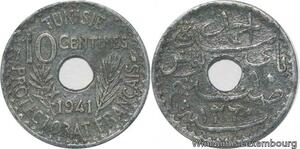 R8402 Tunisia 10 Centimes Muhammad al-Nasir Bey AH 1360 1941 Paris -> Make offer