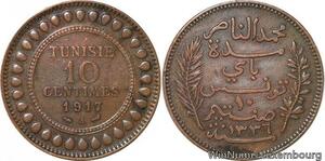 R8528 Tunisia 10 Centimes Muhammad al-Nasir Bey AH 1336 1917 A Paris -> M offer