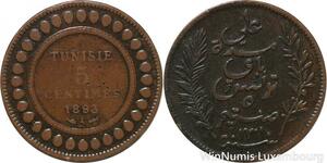 R8565 Tunisia 5 Centimes Muhammad al-Nasir Bey AH 1310 1893 A Paris > Make offer