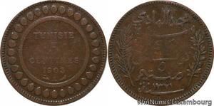 R8573 Tunisia 5 Centimes Muhammad al-Nasir Bey AH 1321 1903 A Paris > Make offer