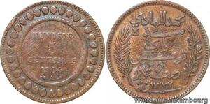 R8577 Tunisia 5 Centimes Muhammad al-Nasir Bey AH 1322 1904 A Paris > Make offer