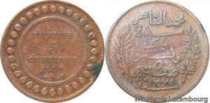 R8584 Tunisia 5 Centimes Muhammad al-Nasir Bey AH 1325 1907 A Paris > Make offer