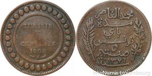 R8600 Tunisia 5 Centimes Muhammad al-Nasir Bey AH 1326 1908 A Paris > Make offer