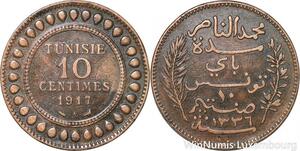 R8608 Tunisia 10 Centimes Muhammad al-Nasir Bey AH 1336 1917 A Paris -> M offer