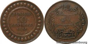 R8622 Tunisia 10 Centimes Muhammad al-Nasir Bey AH 1334 1916 A Paris -> M offer